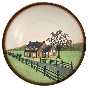 Vintage 1970s Beauce Jean Cartier 848 Signed Antoine Jacques Art Pottery Plate